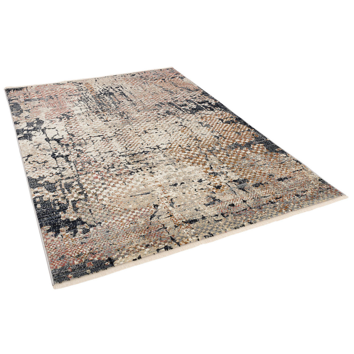 DESIGNER TEPPICH NIA VINTAGE PIXEL VERLAUF - Blaugrau, Textil (80/150cm) - Pergamon