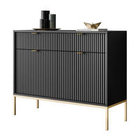 KOMMODE CORTADO GOLD KSZ104 MIT SCHUBLADEN SCHWARZ - Schwarz, Holzwerkstoff (104/83/39cm) - Lookway