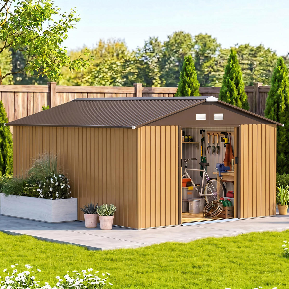 GARTENHAUS Gelb 1 Stück - Gelb, Kunststoff/Metall (340/200/386cm) - GiPP