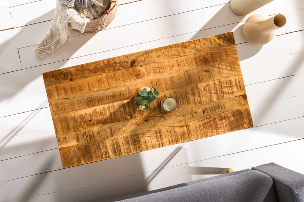 COUCHTISCH SCORPION Mango Natur 100 cm - Schwarz/Braun, Holz/Metall (50/100/45cm) - riess-ambiente