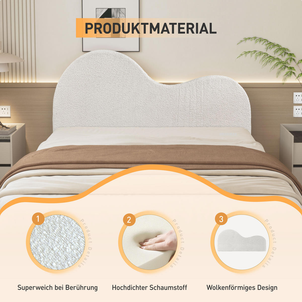 KOPFTEIL Kunstfleece Beige 80*160cm - Beige, Textil (5/80/153cm) - Vercart