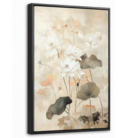 LEINWAND Bilder mit Rahmen - Blumen - Japandi - Wabi sabi - 20x30 - Sandfarben, Textil (20/30cm) - MuchoWow