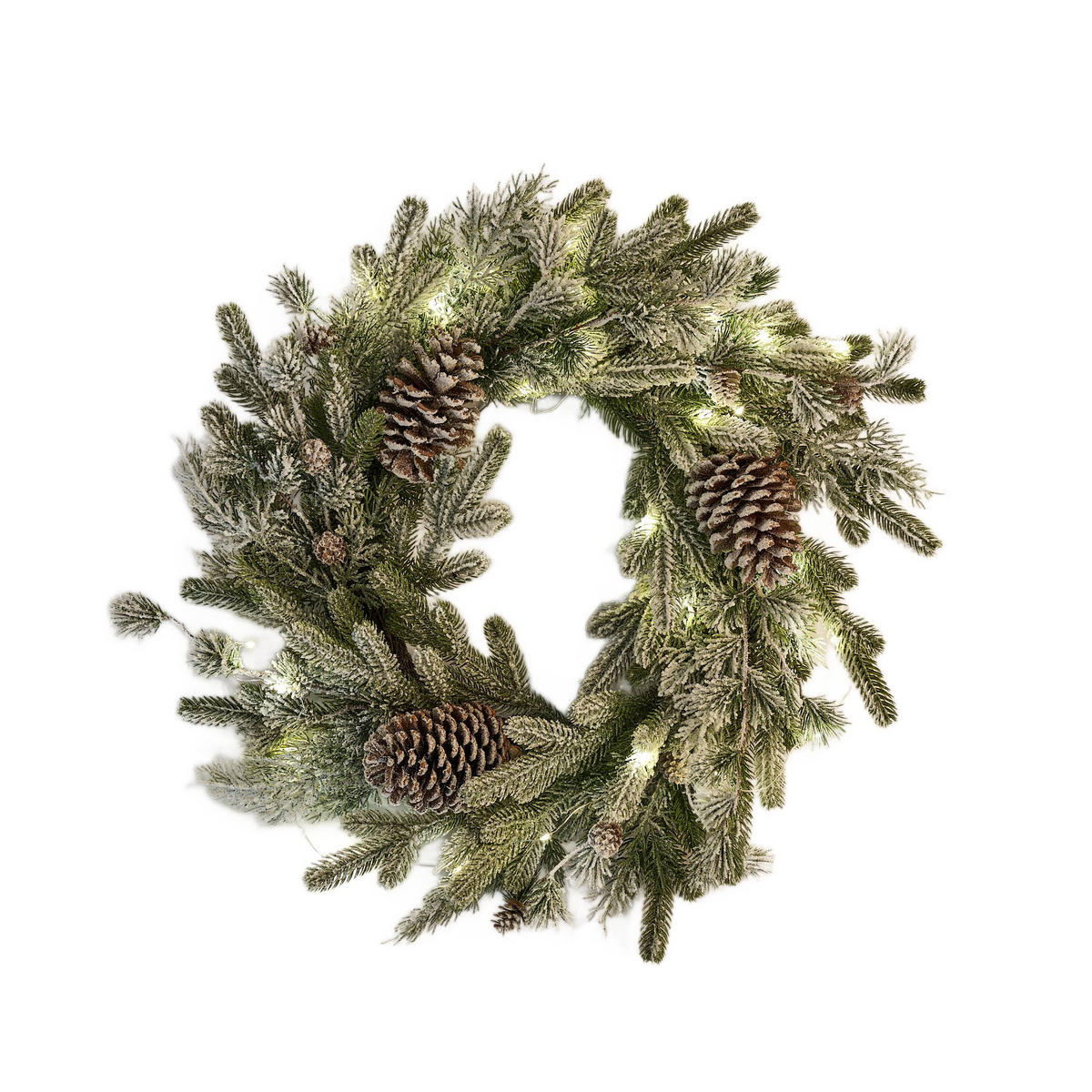 WEIHNACHTSKRANZ LED Rovice, 55x55x12 cm - Hellgrün, Kunststoff (55/12/55cm) - home&you