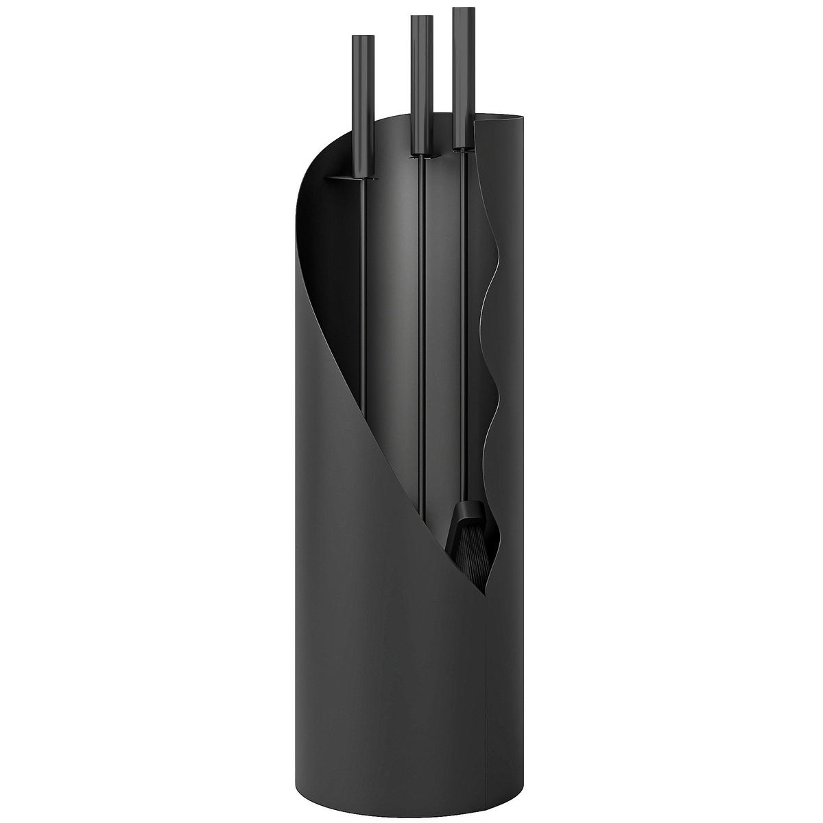 KAMINBESTECK DE-13814 4-teilig, mit Ständer Schwarz - Schwarz, Metall (20/65/20cm) - ComfortXL