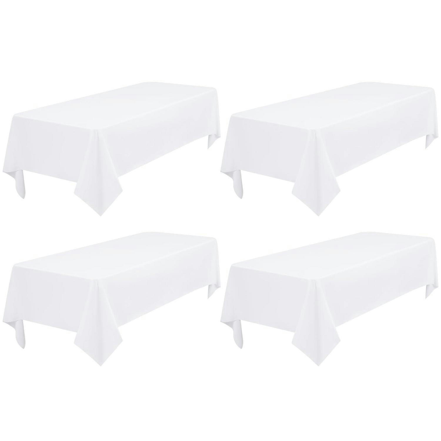 TISCHDECKEN 4er Set Rechteckig 153 x 260 cm Weiß - Weiß, Textil (260/153/1.5cm)
