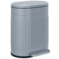 MÜLLEIMER Metall Kunststoff Grau - Grau, Metall (31.2/45/36.5cm) - HOMCOM