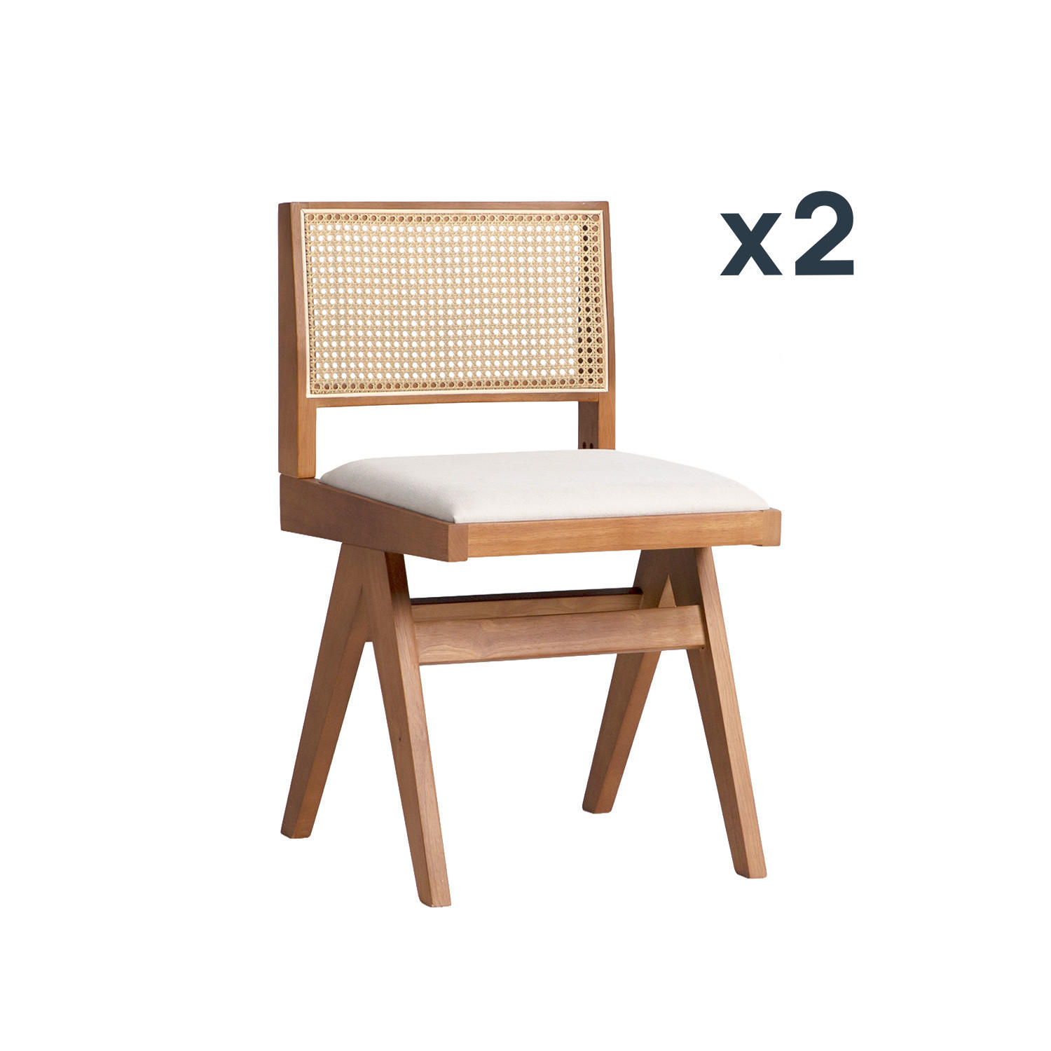 ESSZIMMERSTUHL Nelha Walnuss 45 cm x 82 cm 2er-Set - Walnussfarben, Textil (45/82/50cm) - Klast Home