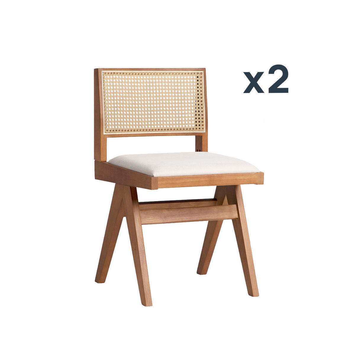 ESSZIMMERSTUHL Nelha Walnuss 45 cm x 82 cm 2er-Set - Walnussfarben, Textil (45/82/50cm) - Klast Home