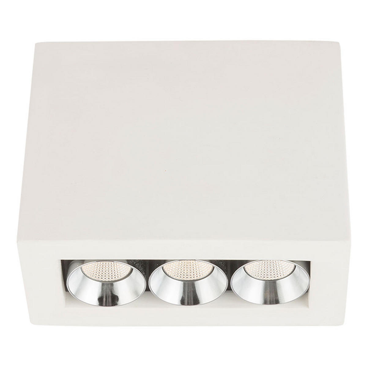 LED DECKENLEUCHTE Metall Gips Weiß Chrom - Weiß, Metall (12.2/5.6/10cm) - Globo Lighting