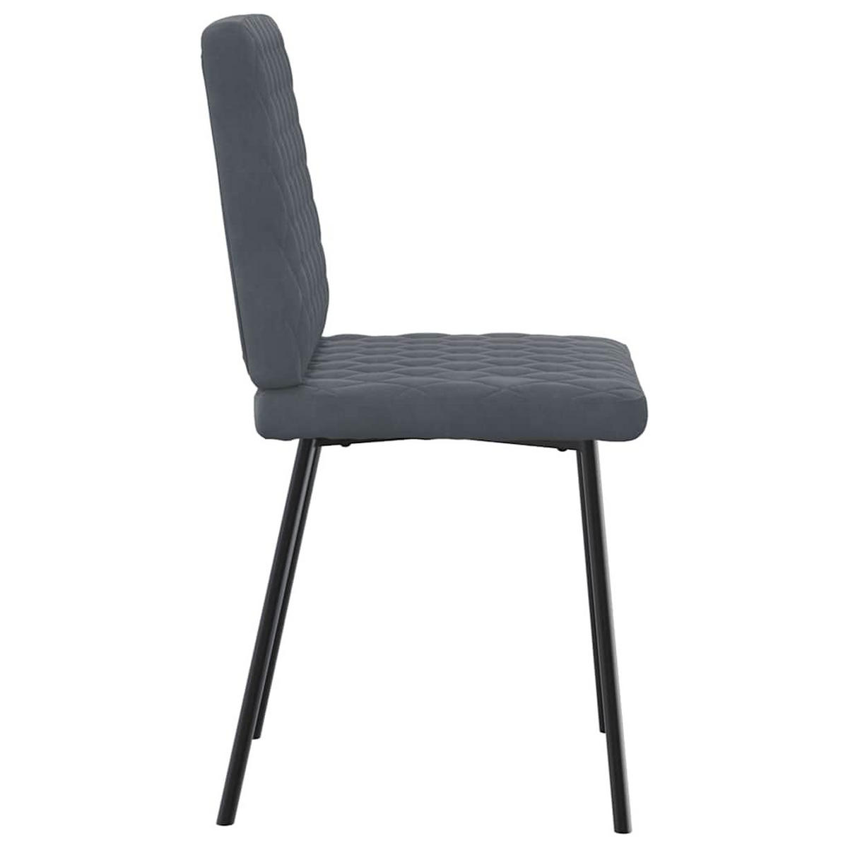 ESSZIMMERSTÜHLE 2 Stk. Dunkelgrau Samt 45*54*83cm - Dunkelgrau, Metall (45/83/54cm) - ZMH