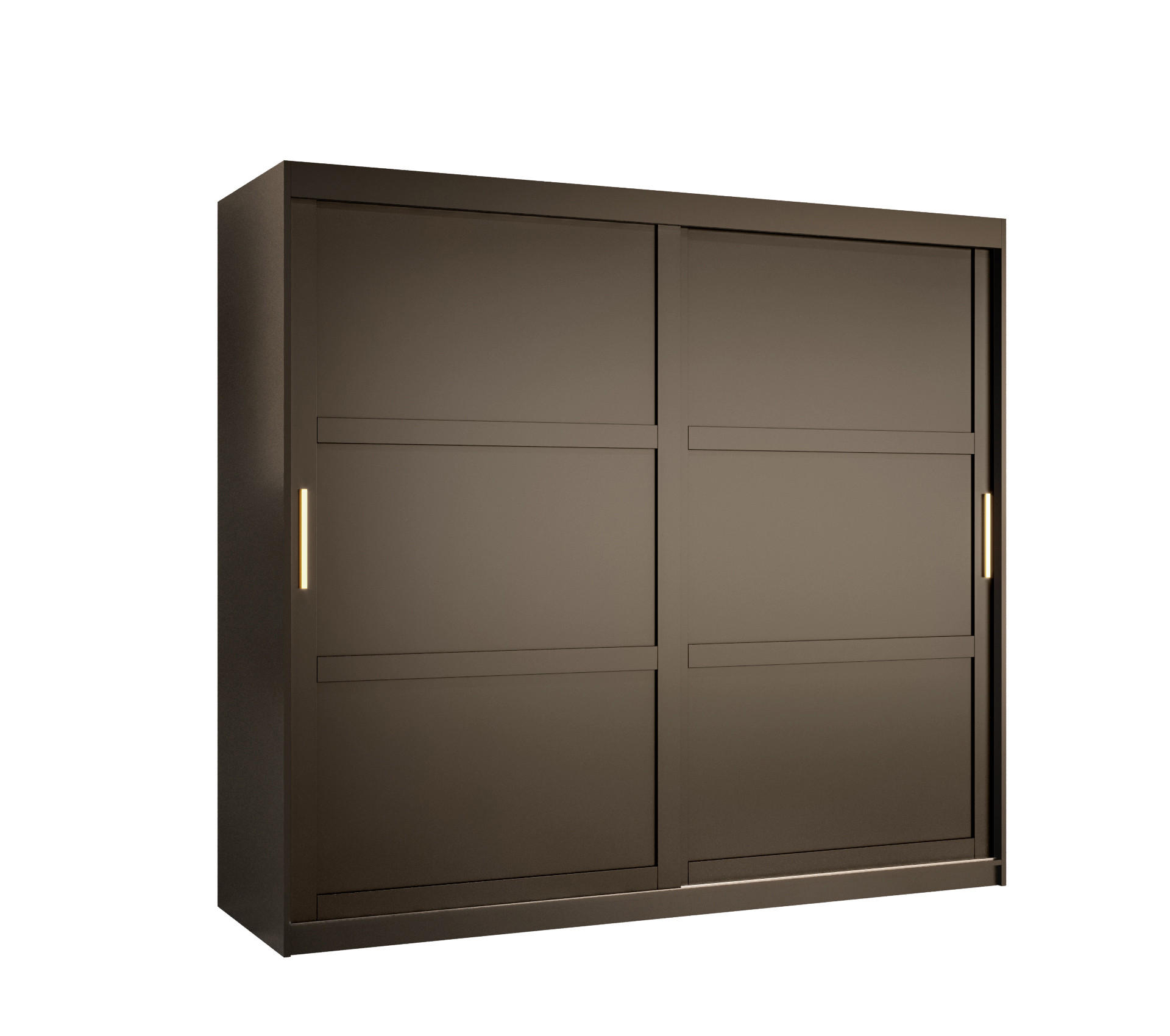 SCHWEBETÜRENSCHRANK 200/200/62 2-türig - Goldfarben/Schwarz, Holz/Kunststoff (200/200/62cm) - Abiks Möbel
