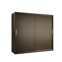 SCHWEBETÜRENSCHRANK 200/200/62 2-türig - Goldfarben/Schwarz, Holz/Kunststoff (200/200/62cm) - Abiks Möbel
