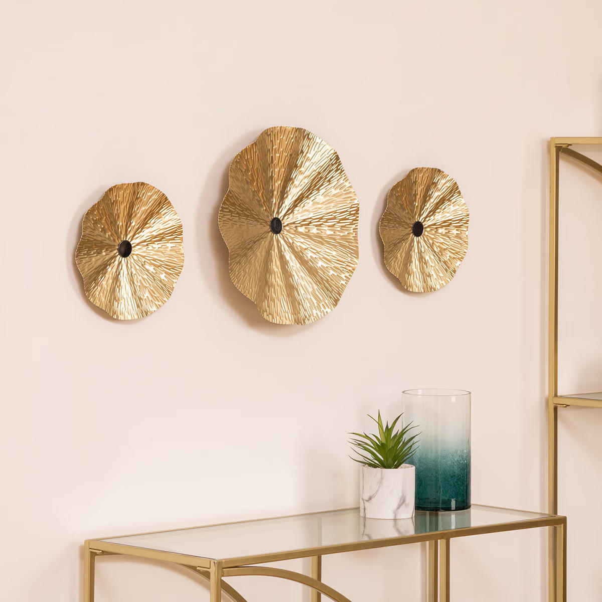 METALLWANDDEKORATION Leslie 3er-Set - Goldfarben, Metall (33.5/4.5cm) - Atmosphera Createur d´interieur