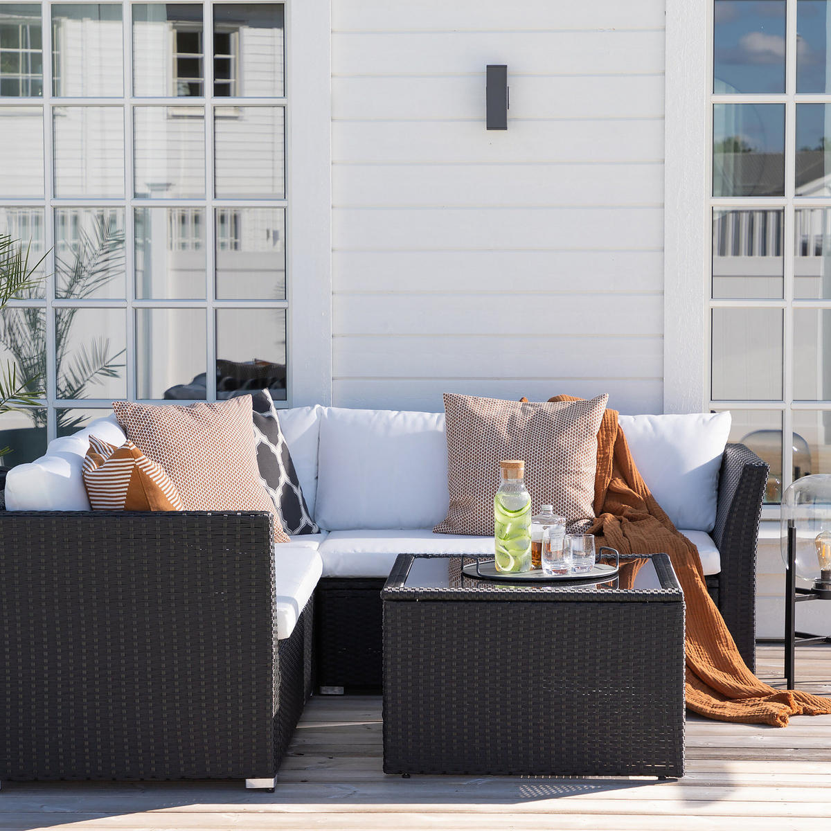 LOUNGESET - Schwarz, Kunststoff - home24