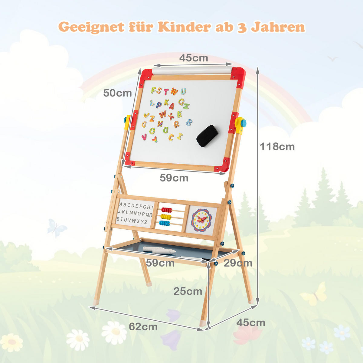 KINDERSTAFFELEI Mehrfarbig - Multicolor, Kunststoff (45/118/62cm) - COSTWAY