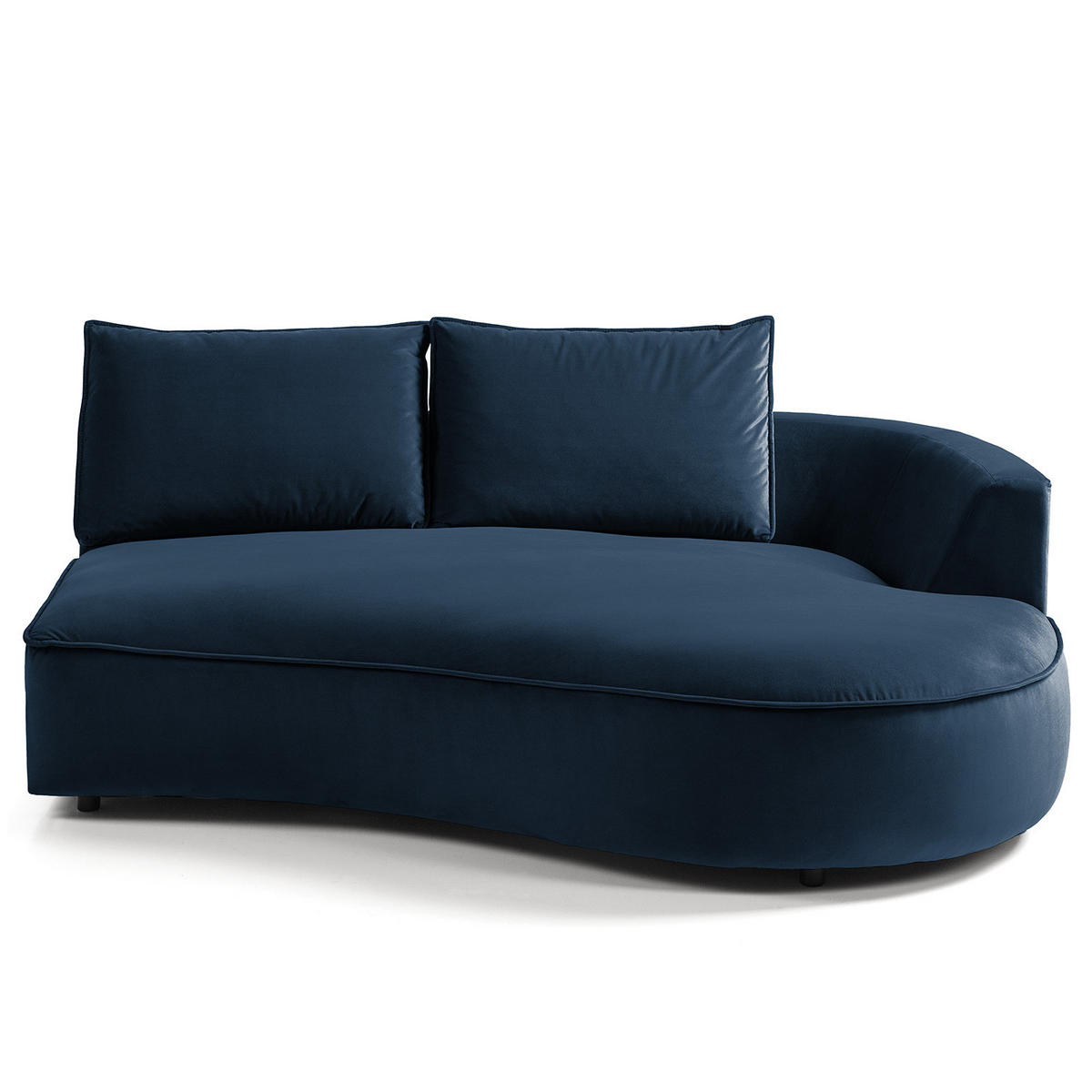 OTTOMANE - modular - Schwarz/Dunkelblau, Kunststoff/Textil (196/82/146cm) - home24