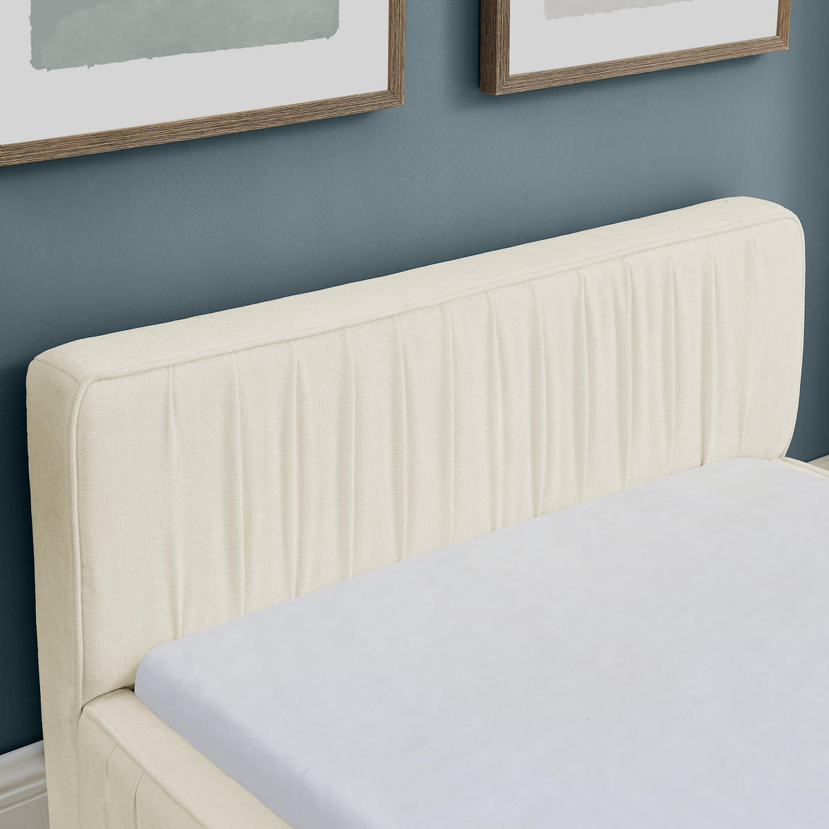 EINZELBETT 90x200 cm Chenille Holzrahmen beige - Beige, Kunststoff (90/200cm) - LEBENLANG