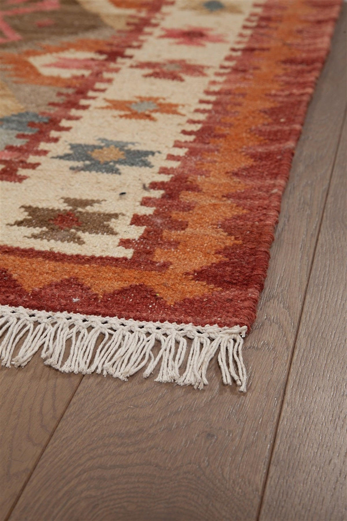 TEPPICH handgewebt Kelim Orient Wolle BAKAN Rot 160 x 230 cm - Rot, Naturmaterialien (160/230cm) - Novatrend