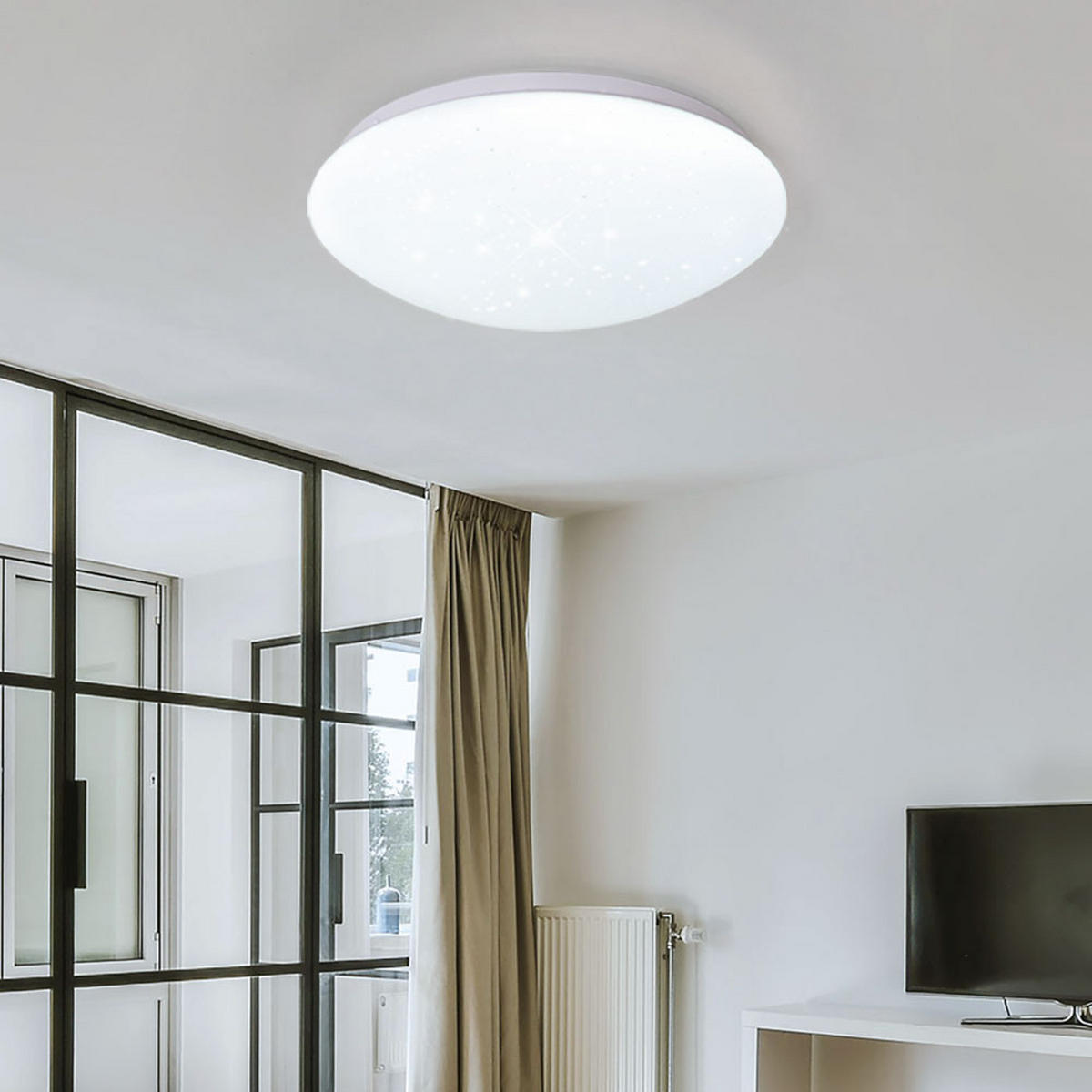 LED DECKENLEUCHTE Sternen Effekt Weiß - Weiß, Metall (33/10.2/10.2cm)