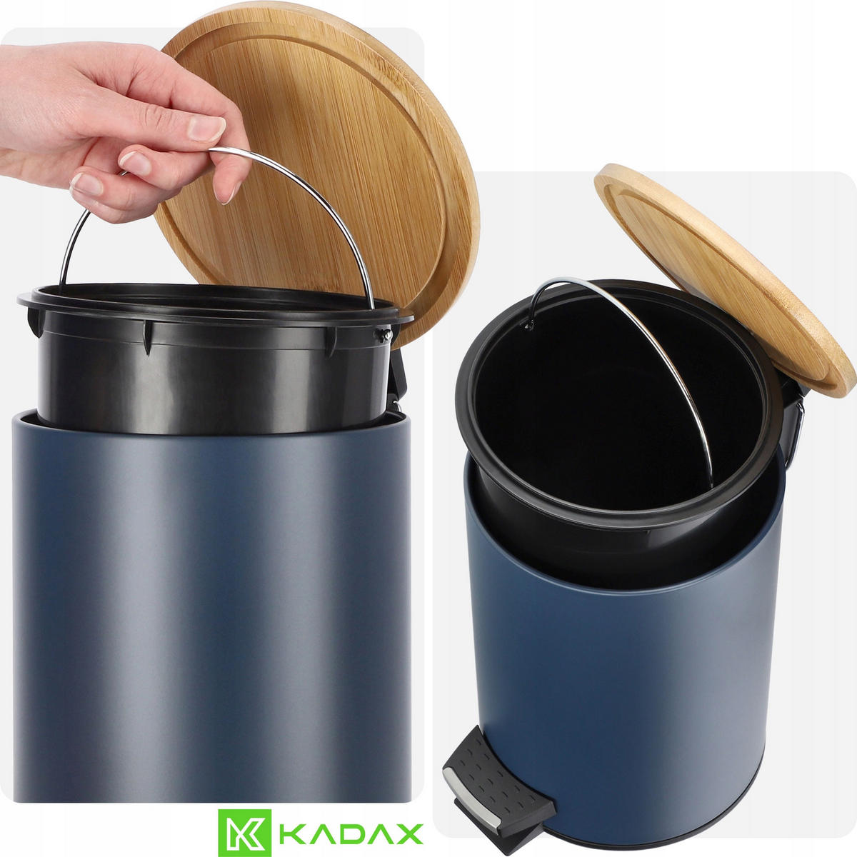 BADEZIMMERKORB marineblau, 3L - Blau, Metall (17/24cm) - KADAX