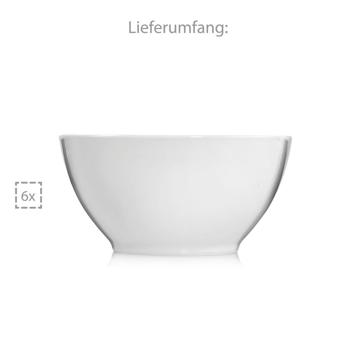 SUPPENSCHALEN SET SUNFORT - 6 teilig aus Porzellan - Weiß, Keramik (16cm) - Sänger