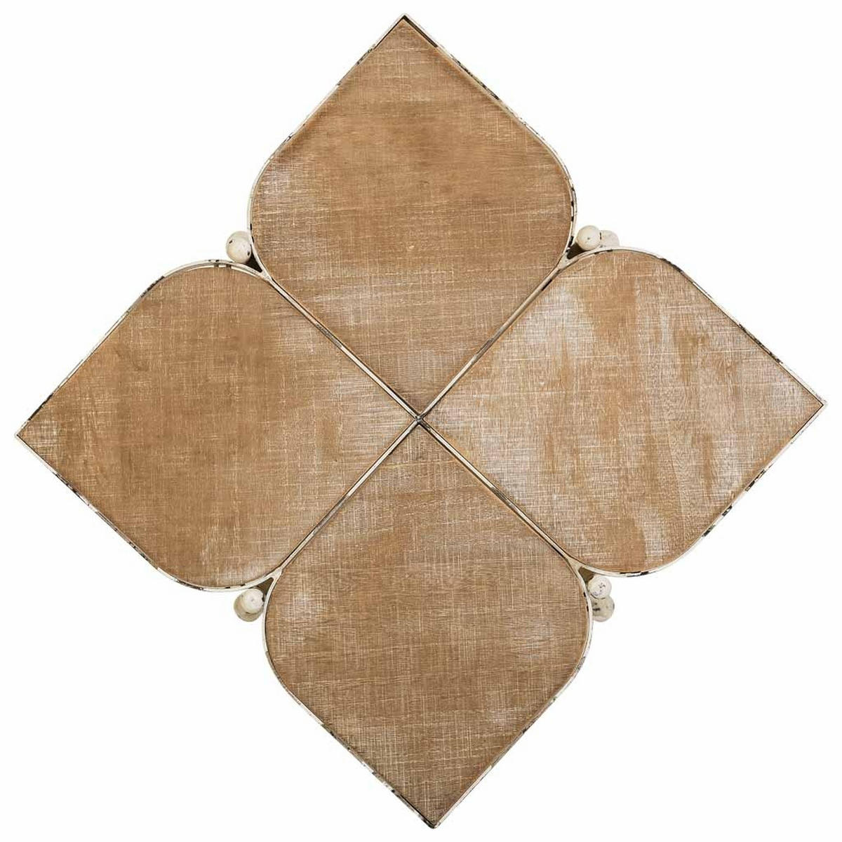 TISCH aus Metall und Holz, weiß, 48x67cm - Weiß, Holz (48/48/66.5cm) - Wanderlust