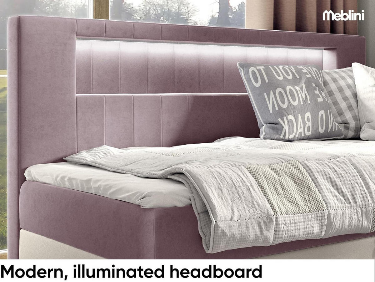 KINDERBETT GARETH 2 - Lila/Weiß, Holzwerkstoff (111/201cm) - Meblini