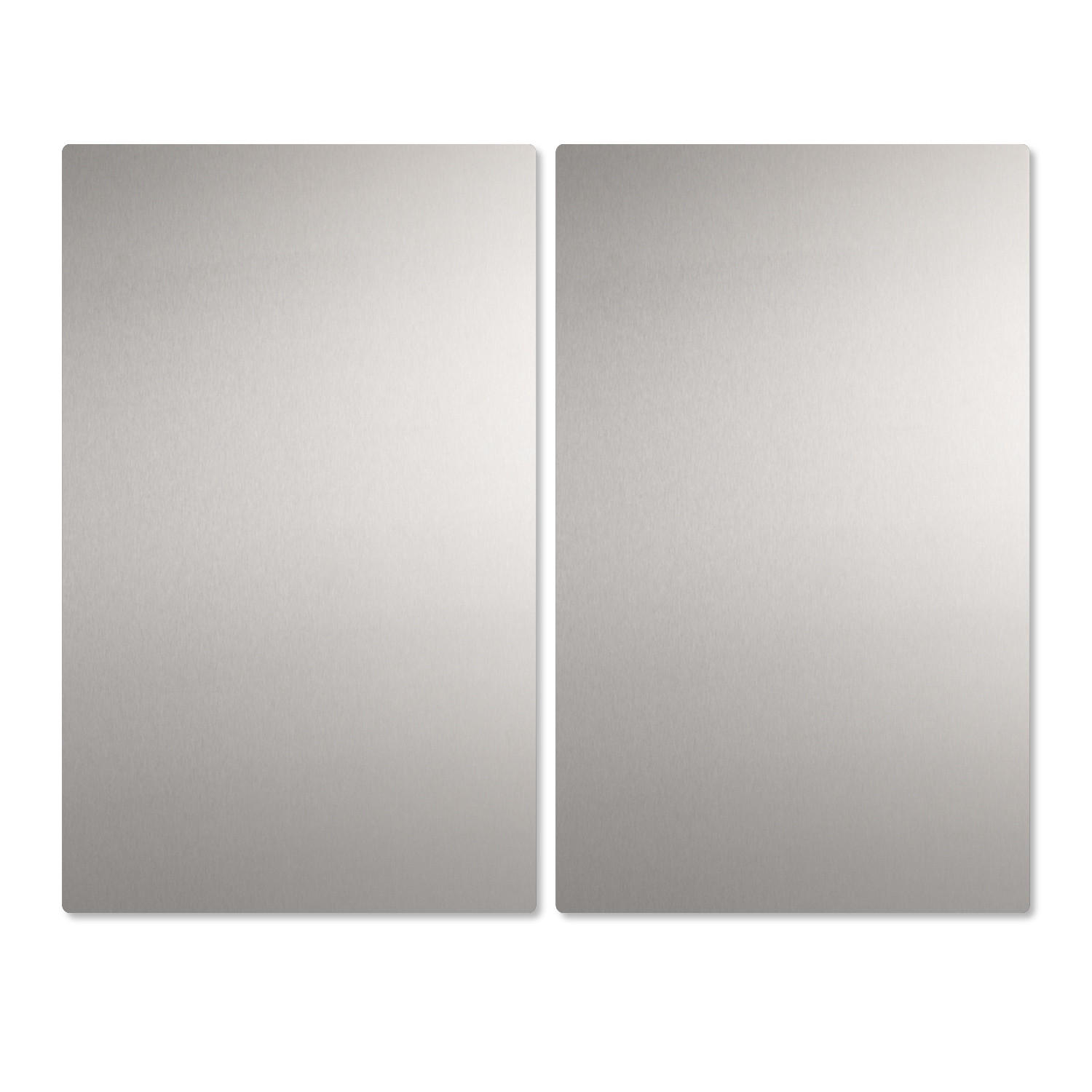 HERDABDECKPLATTE, silber, Edelstahl - Edelstahlfarben, Metall (27.5/48/27.5cm) - bremermann