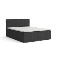 BOXBETT LON III 200/200 in Cord Anthrazit H3 - Anthrazit, Holz/Holzwerkstoff (200/200cm) - Deine Möbel 24