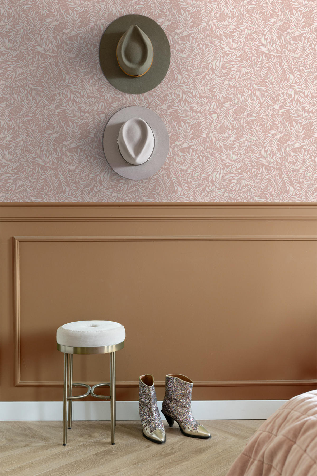 TAPETE Blätter 50 x 900 cm - Pink, Papier (50/900cm) - ESTAhome