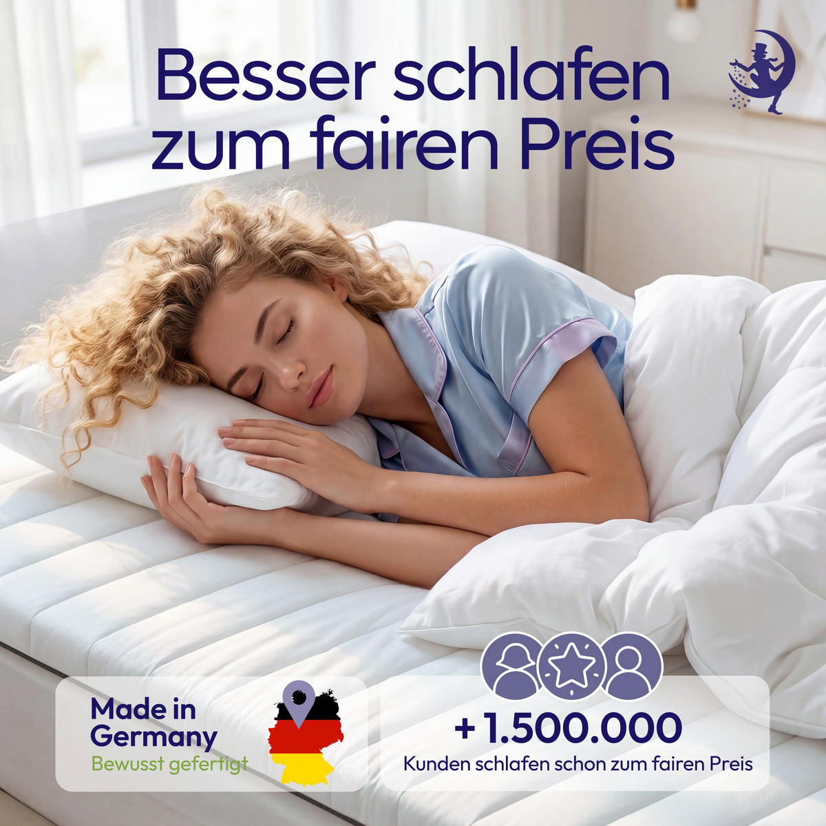MATRATZENTOPPER KALTSCHAUM 100x200 cm – 5 cm Komfortauflage für harte Matratzen - Weiß, Textil (100/200cm) - Mister Sandman