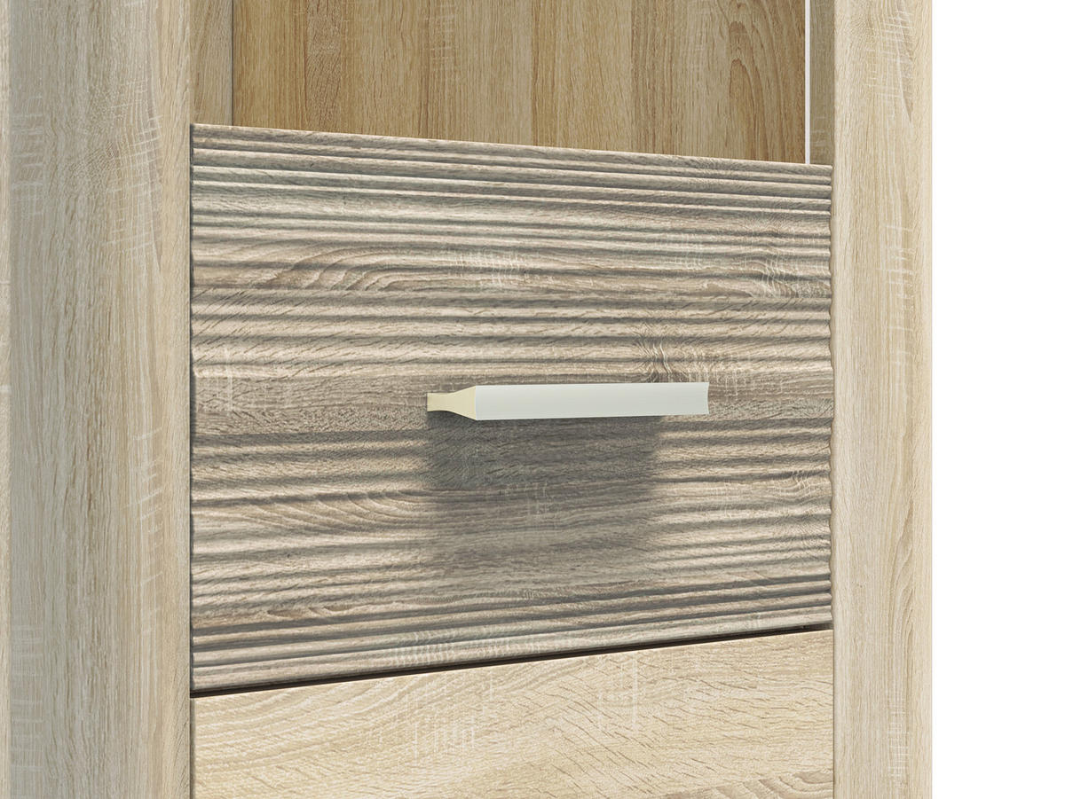 VITRINE Castel Sonoma Eiche hell / Sonoma Eiche Trüffel 55 / 43 / 201cm - Multicolor/Braun, Holz/Holzwerkstoff (55/201/43cm) - Feldmann-Wohnen