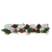 ADVENTSGESTECK OHNE KERZEN Weiß - Weiß, Holz (18cm) - MCW