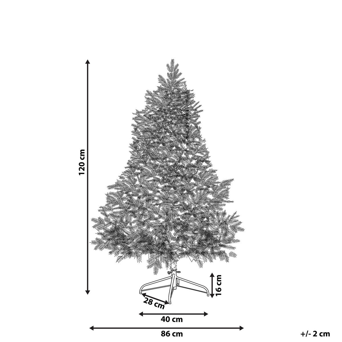 WEIHNACHTSBAUM 120 cm Grün Tatlow - Grün, Kunststoff (120cm) - Beliani
