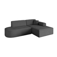 ECKSOFA Ottomane Rechts IREA-L1-v3 - 232x165x77 cm Grau - Olivgrün, Holzwerkstoff/Textil (232/165cm) - ALTDECOR