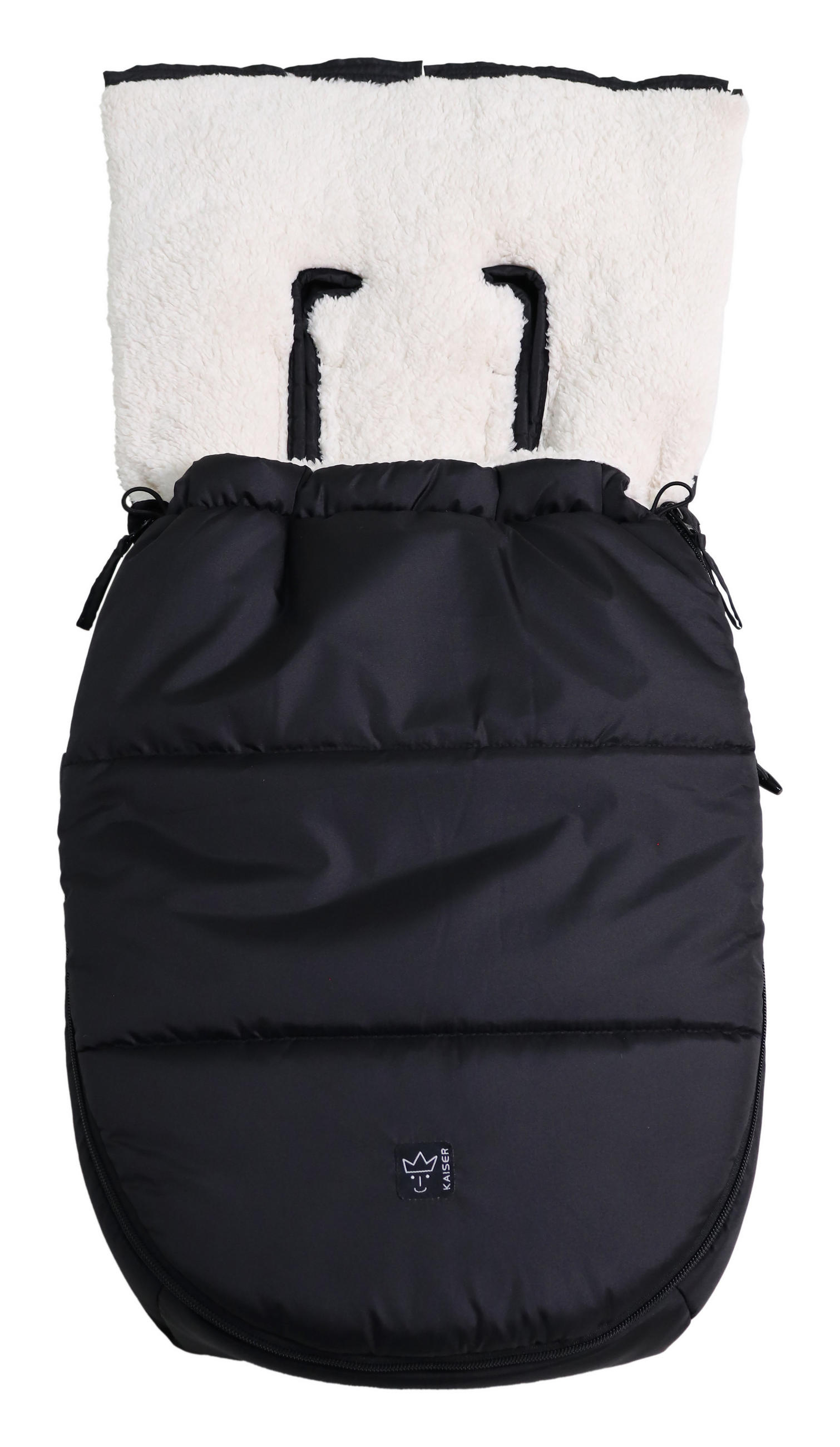 BABYSCHALENFUSSSACK Hoody 2.0, black/creme - Schwarz, Textil (40/3/80cm) - Kaiserbaby