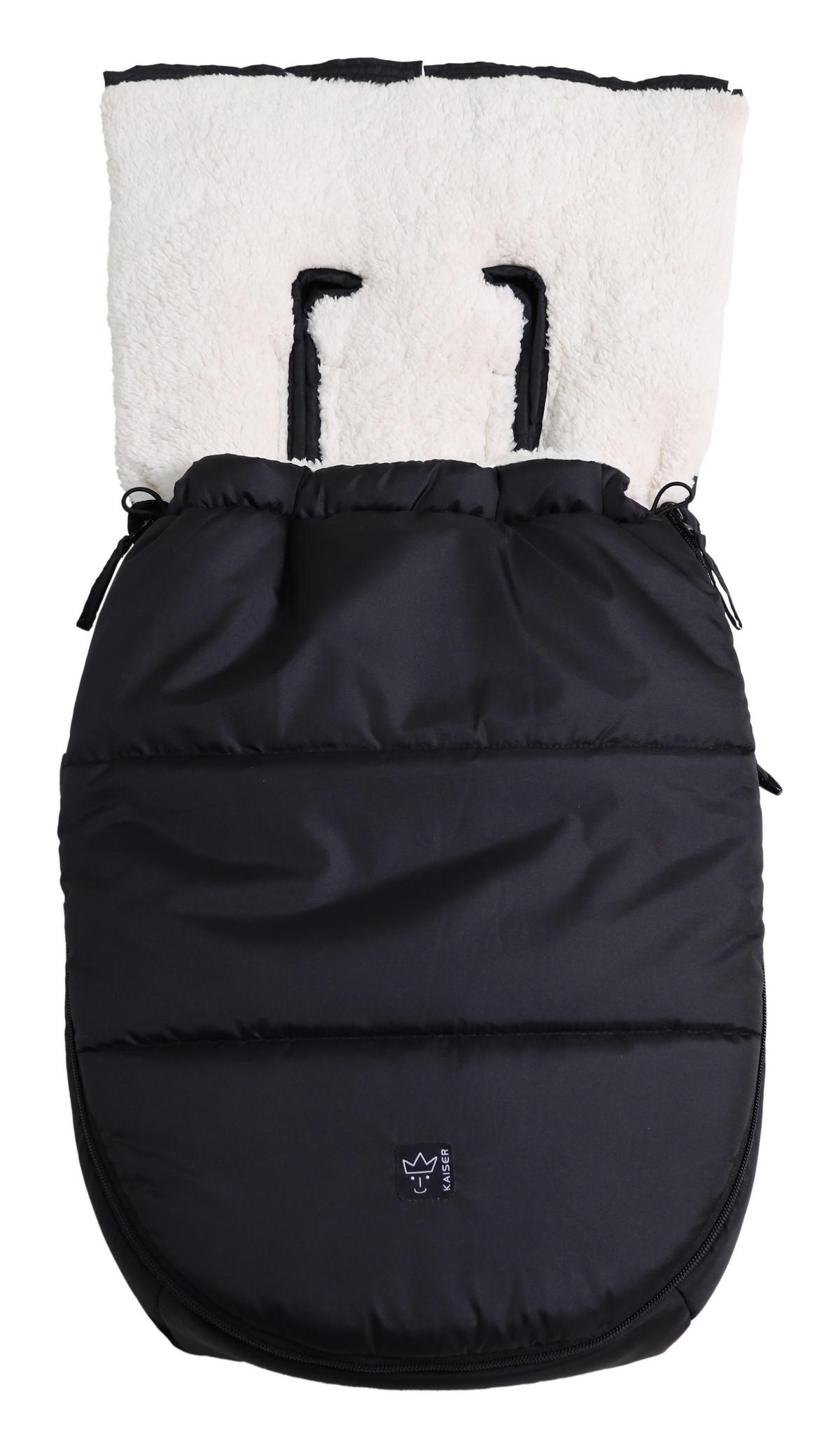 BABYSCHALENFUSSSACK Hoody 2.0, black/creme - Schwarz, Textil (40/3/80cm) - Kaiserbaby