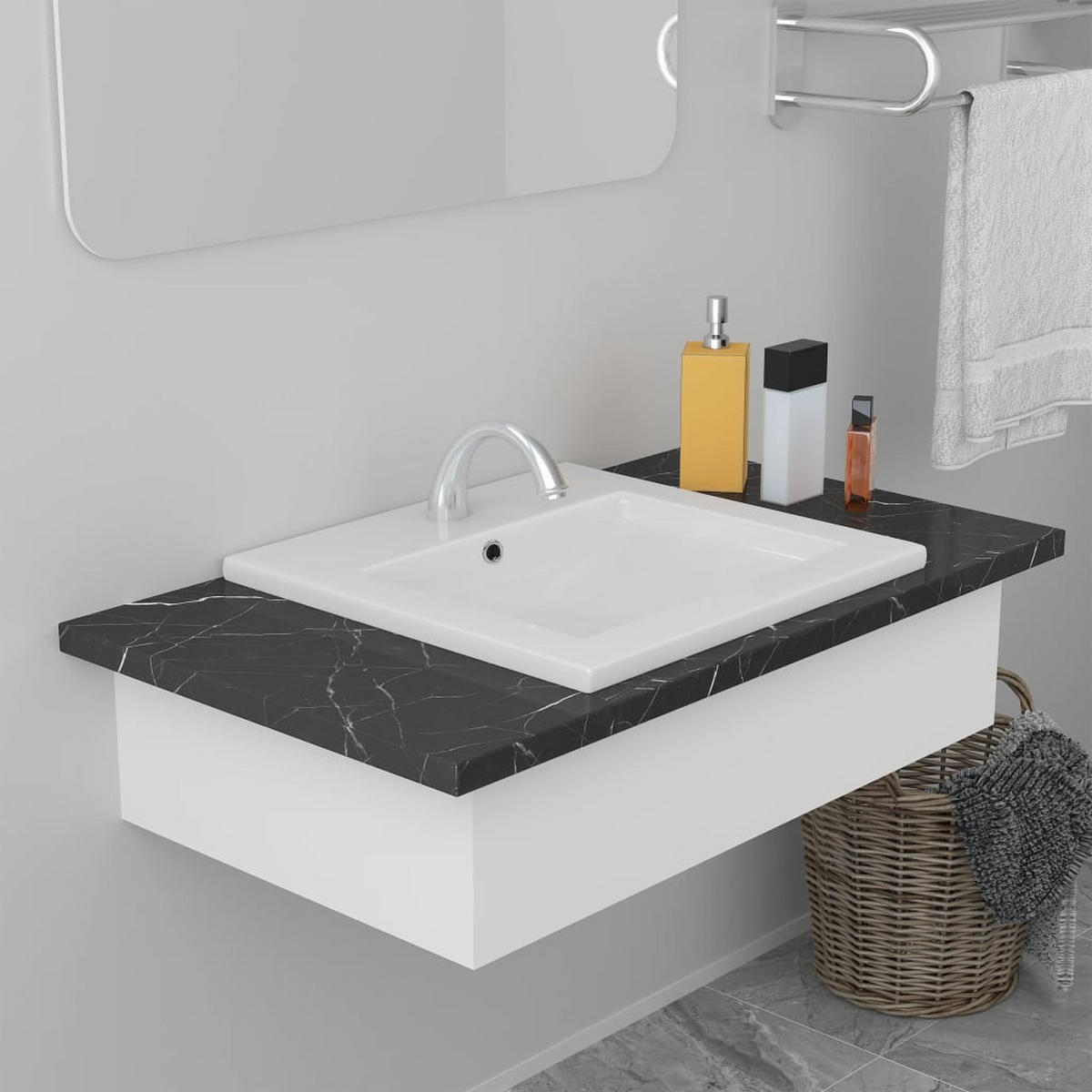 WASCHBECKEN Landgraf 42/39/18 cm - Weiß, Keramik (42/18/39cm) - Nettlife