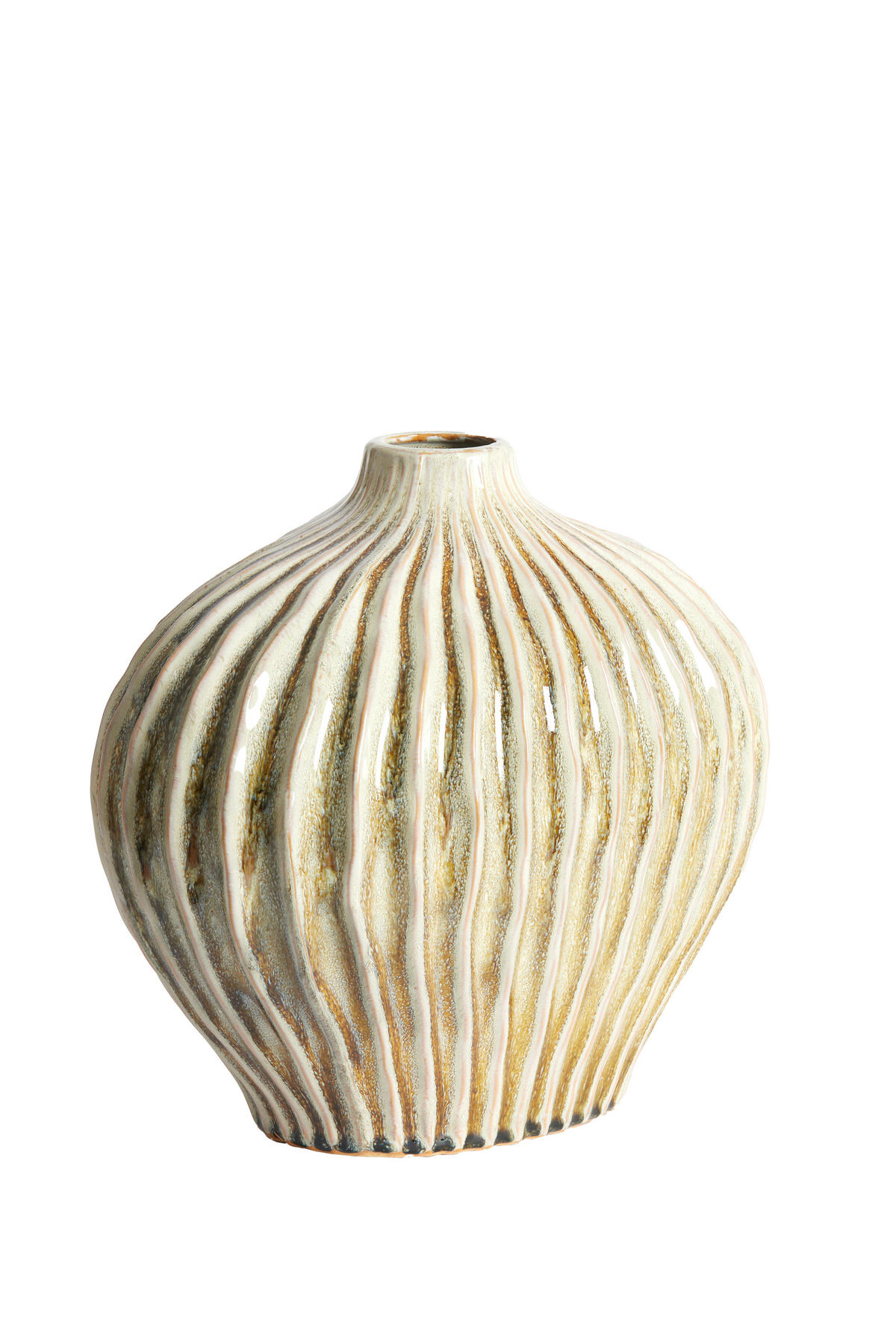 VAZE Lorito Grün 35/21/30 cm - Grün, Keramik (30cm) - Light & Living