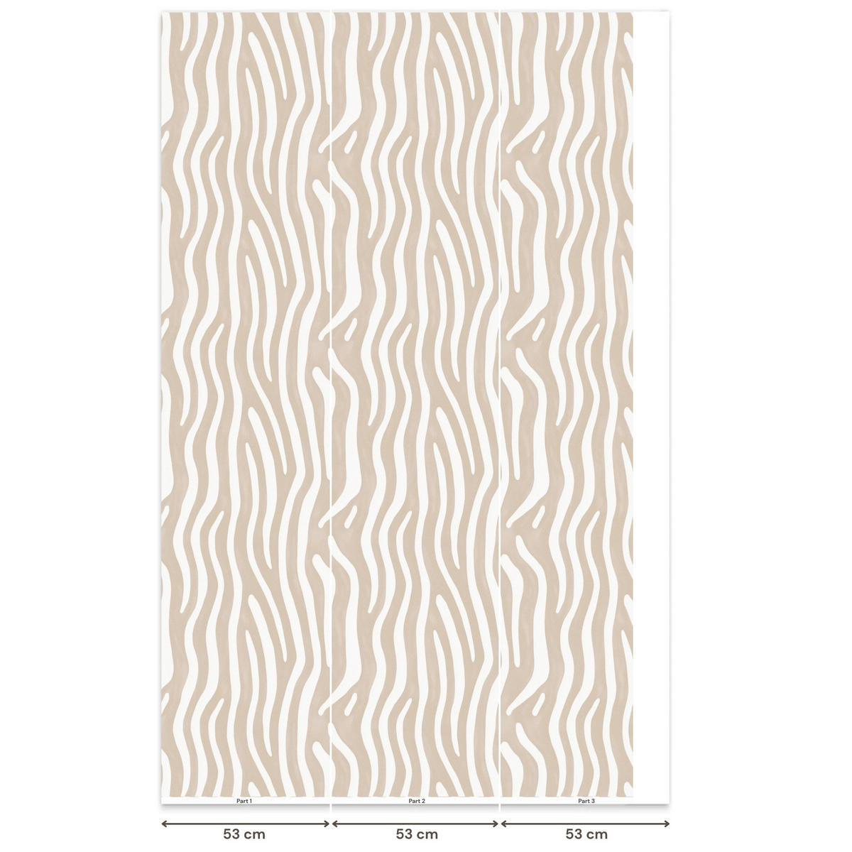TAPETE - Abstrakt - Zebra - Beige - 160x260 cm - Beige, Papier (160/260cm) - OnlyWow