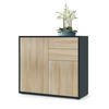 KOMMODE Ben Front in Eiche Sägerau - Eiche San Remo, Holzwerkstoff (79/74/36cm) - Vladon