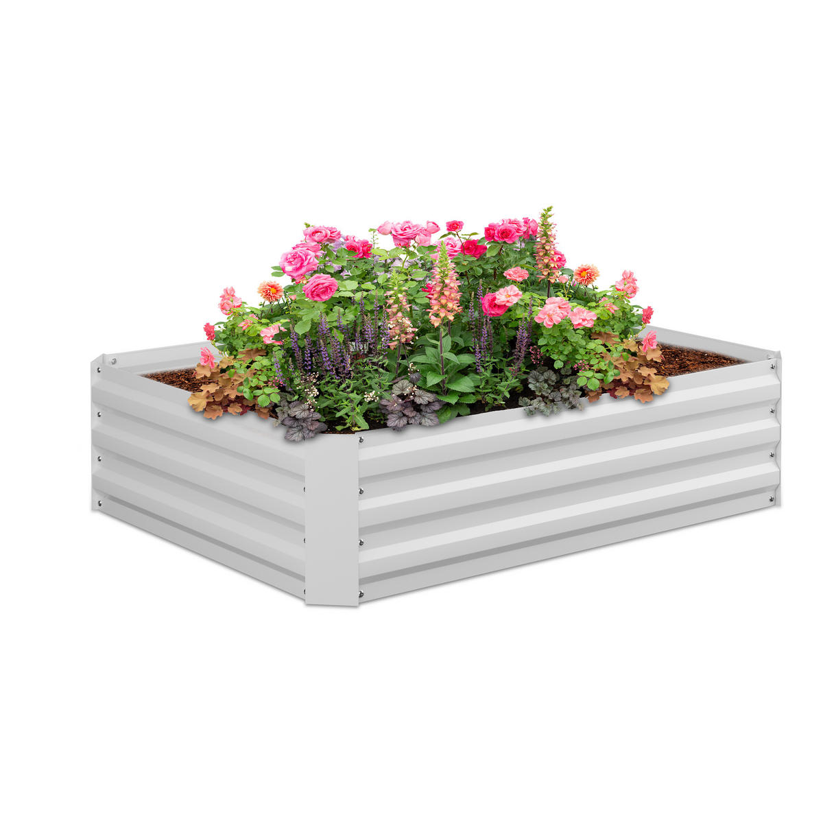 HOCHBEET - Weiß, Metall (120/30/90cm) - Relaxdays