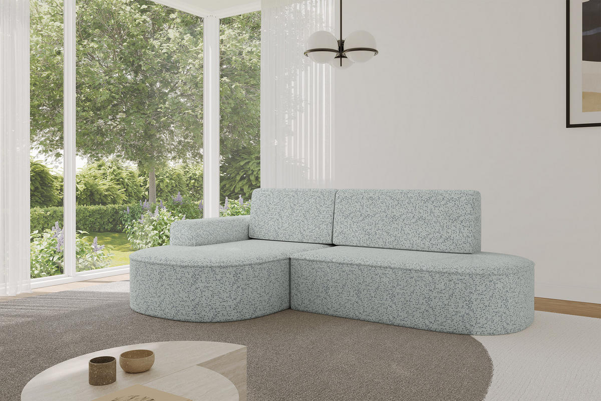 ECKSOFA mit Schlaffunktion und Bettkasten Ottomane Links MARI-L1-S - 283x167x85 cm Grün Tissu - Dunkelgrün/Schwarz, Holzwerkstoff/Kunststoff (283/167cm) - ALTDECOR