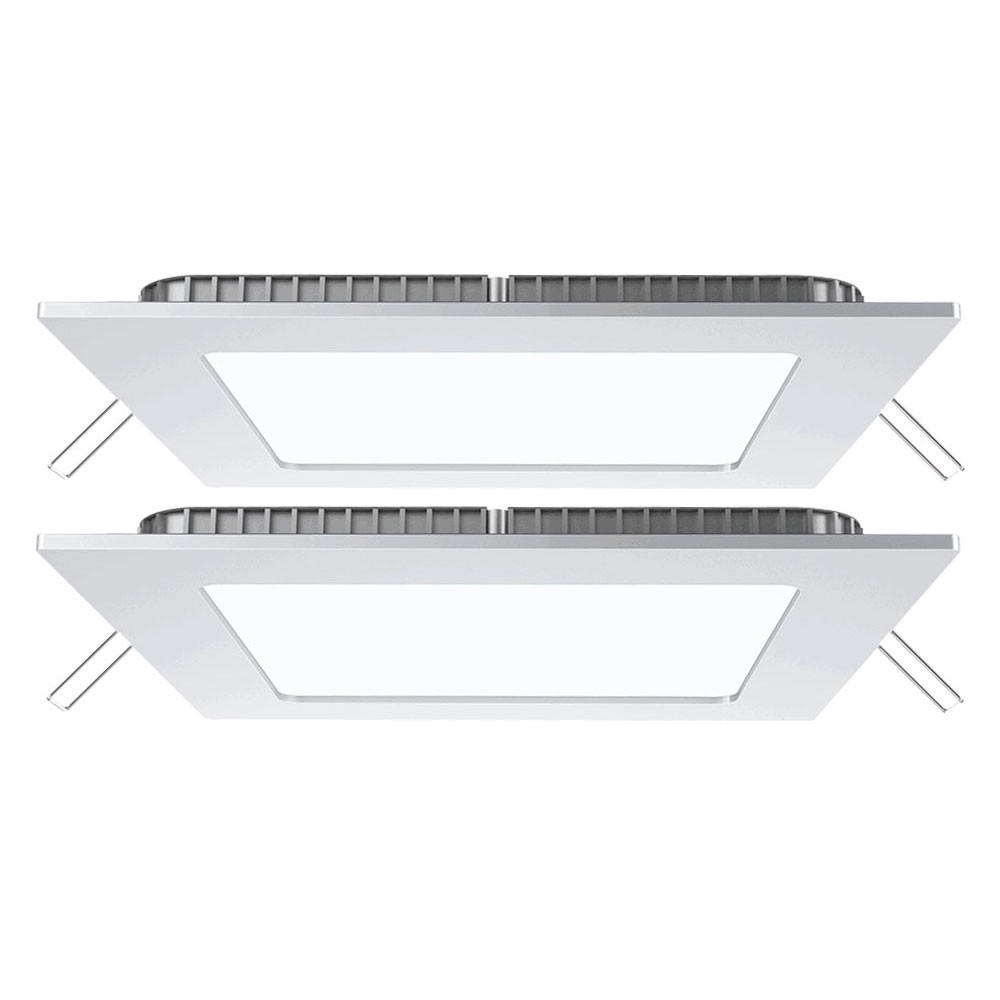 LED EINBAU PANEL Weiß Aluminium 2er Set - Weiß, Metall (12/12/2.5cm)