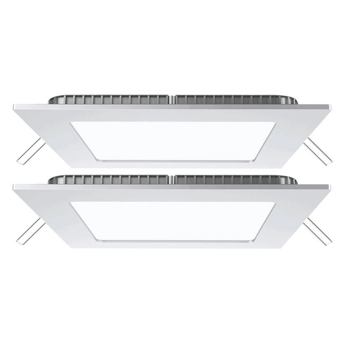 LED EINBAU PANEL Weiß Aluminium 2er Set - Weiß, Metall (12/12/2.5cm)