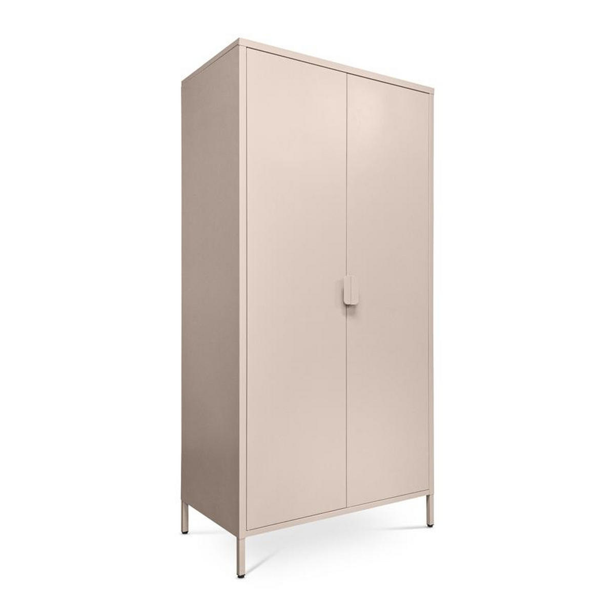 KLEIDERSCHRANK im Industrial-Design aus Metall H.170cm 2 Türen, 4 Ablagefächer, 2 Kleiderstangen Beige - Thea - Beige, Metall (80/170/45cm) - Sicaan
