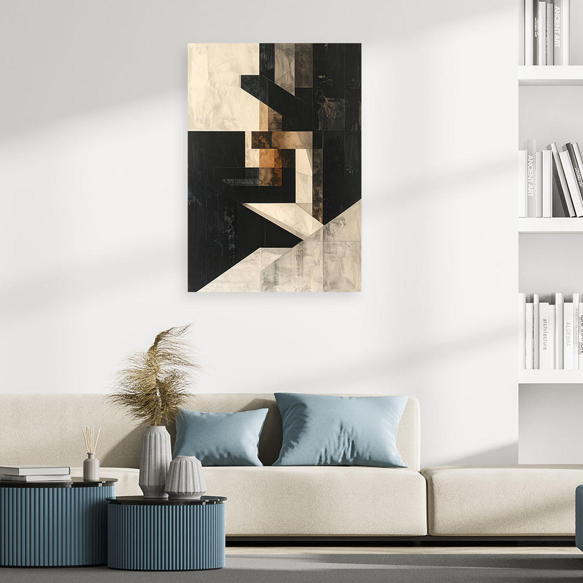 LEINWANDBILD Abstraktion 80x120cm - Beige, Textil (80/120cm) - Feeby