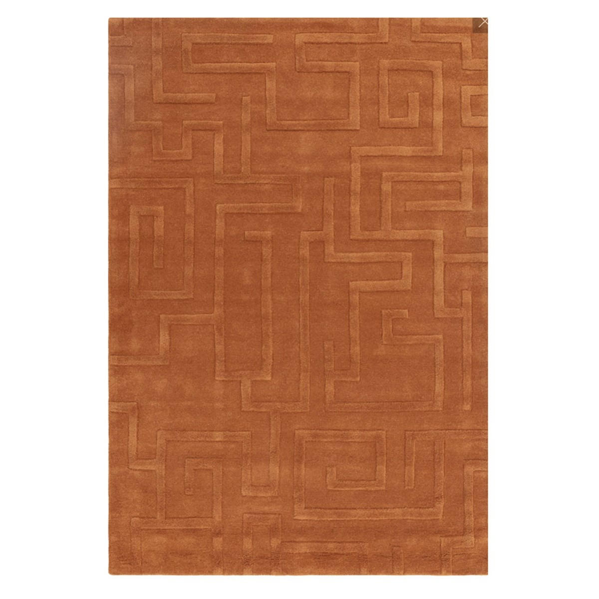 TEPPICH Moderner handgetufteter aus reiner Wolle für Wohn- und Schlafzimmer ZEMA Orange 120 x 170 cm - Orange, Naturmaterialien (120/170cm) - Novatrend