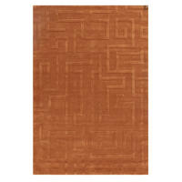 TEPPICH Moderner handgetufteter aus reiner Wolle für Wohn- und Schlafzimmer ZEMA Orange 120 x 170 cm - Orange, Naturmaterialien (120/170cm) - Novatrend