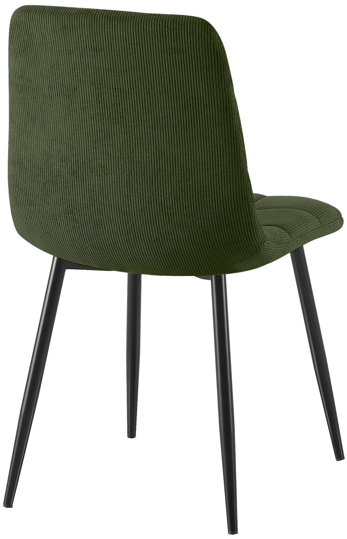 ESSZIMMERSTUHL 2 Cord Grün - Schwarz/Grün, Textil/Metall (45/84/55cm) - CLP